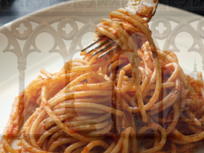 illustrazione pasta eìcon sfondo viterbo