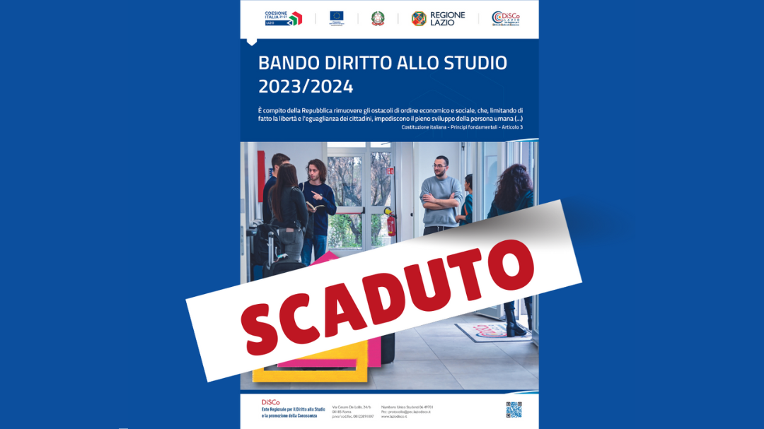 Bando Diritto allo Studio 2023/2024 – SCADUTO