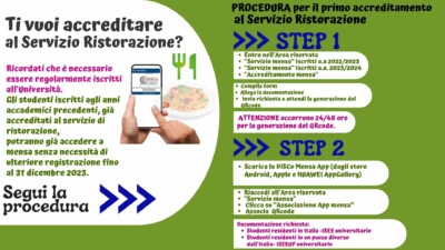 Servizio Ristorazione DiSCo-Procedura per il primo accreditamento