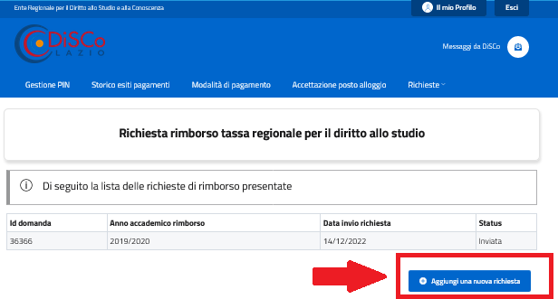 ora fai click su Aggiungi richiesta