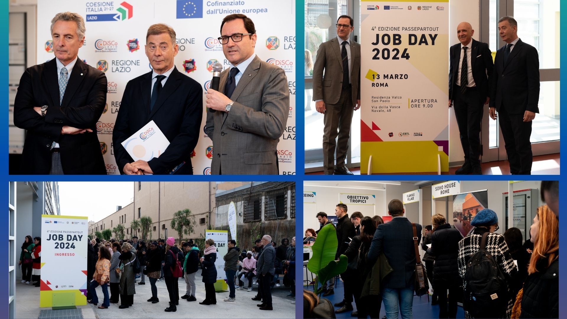 Oggi a Roma il Job Day "Passepartout, organizzato da Regione Lazio con la sua rete dei Centri per l’Impiego – Spazio Lavoro, DiSCo con il progetto Porta Futuro Lazio e l’Ente Bilaterale Turismo del Lazio.